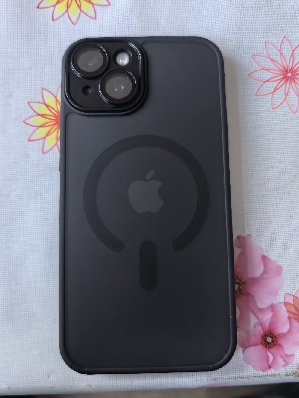 MagSafe Frosted Clear iPhone Case with Black Bumper